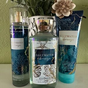 Bath & Body Works Saltwater Breeze Set - Blue and Gold